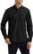 HISDERN Black Shirt for Men Casual Long Sleeve Oxford Shirt Button Down Mens Shirts with Pocket Regular Fit XL