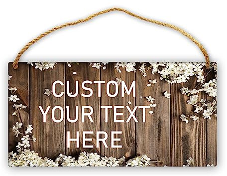 Letreros de madera personalizados, letreros de madera rústicos personalizados, decoración de nombres, decoración vintage, arte de pared, placa de madera para jardín, granja, carretera, decoración de 6