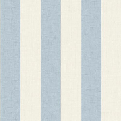 Grandeco Wide Textured Stripe Wallpaper, Blue