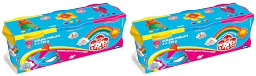 Dido' TRIS barattoli di pasta per giocare 220g nei colori perlati (Confezione da 2)