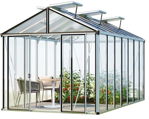 GFP Gewächshaus Hera 7 Glasgewächshaus 263x450 cm | Aluminium-Rahmen