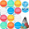 Parner 12 Stück Wasserbomben Wiederverwendbar Magnetisch mit 1 Mesh Bag, Silikon Wasserbomben Selbstschließend Wiederverwendba für Wasserspielzeug Pool Spielzeug Strandspielzeug (12 Stück)