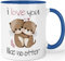 Otter Tasse mit Spruch I love you like no otter - Geschenk für Paare, Freundin, Ehefrau - liebevolle Tier Partnertasse - beidseitig bedruckt Farbe: Blau