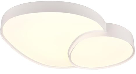 Trio Leuchten Deckenleuchte Rise 647519231, Metall Weiß matt, Schirm Kunststoff Weiß, inkl. 45 Watt LED, Fernbedienung, Dimmbar, Lichtfarbe einstellbar