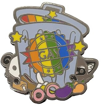 Gay Trash Panda Emaille Anstecknadel | Zertifizierter Gay Waschbär und Opossum Rainbow Pride Pin, Metall, Ohne Edelstein.