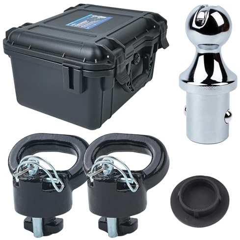 Lrichy 60618 Ram Puck System Schwanenhals-Anhängerkupplungs-Set, 38 K Kugel mit Koffer, kompatibel mit Ram 2500/3500 2013–2024