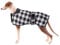 Geyecete Wasserdichter Hundemantel,Windhund Mantel,Whippet Hundejacke Winter,mit Warmem Fleecefutter innen,Verstellbaren Outdoor Hundebekleidung für Windhunde/Lurcher/Whippet-Kariert Schwarz-M
