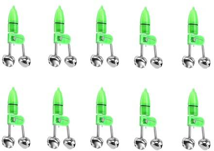 SEIWEI Fisch Ring Biss Doppel Glocken: LED-Licht Rutenspitze Angeln Alarm, Nachtangeln Zubehör mit Twin Bells Ring Bissanzeiger, leuchtende Clip für Meer Angelruten