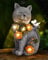 Katzen Deko Garten mit mit Solar LED,Mama Muttertagsgeschenk,Geschenke für Frauen,Gartendeko für Draußen Wetterfest,Geschenke für Katzenliebhaber,Katze Balkon Deko,Geburtstagsgeschenk für Frauen