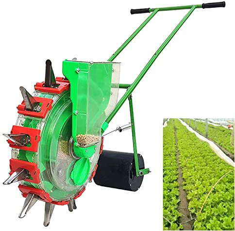 XCSCUK Seminatrice per ortaggi, Seminatrice a Spinta da Giardino, Strumento per Semina a Tamburo Portatile, Seminatrice per Prato da Giardino, Adatta per Cotone, Arachidi (8mouths)