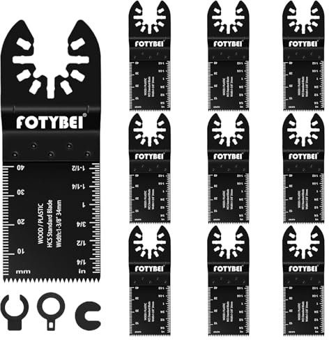 FOTYBEI 10Pcs Multi Tool Blades Universal Oscillating Saw Blades Wood Metal Multitool Blades Accessories Compatible with Dewalt, Makita, Milwaukee, Ryobi, Rockwell and More