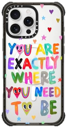 CASETiFY Ultra Impact iPhone 16 Pro Max Case [Strong Slim / 11.5ft 5X Militray Grade Drop Protection/Compatible with Magsafe] - You are exactly - Clear Black