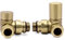Corner Brushed Brass Manual Standard Radiator Towel Rail Valves