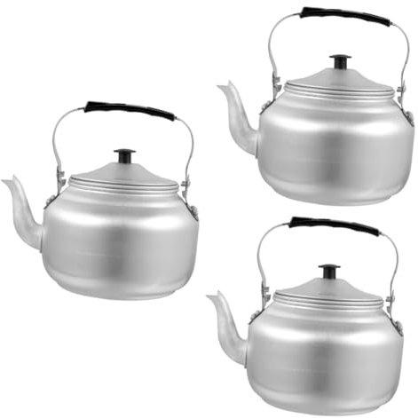 PRETYZOOM 3St Wärmer Scandi Maschinen Kaffee Tropfen Deckel Wasserkocher Teekessel mit Griff luftfilter wasserfilter kaffeevollautomat Teekrug aus Aluminium Desktop-Teekocher Silver