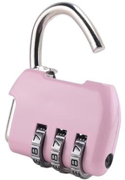 Jrifedptry Candado de combinación reajustable con número de 3 dígitos, color rosa