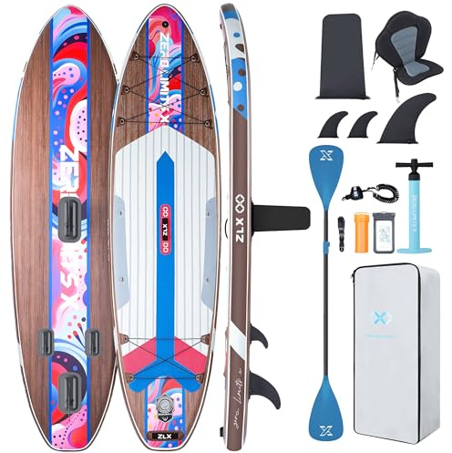 ZLX Stand Up Paddling Board 320x84cm,SUP Board Set,Stand Up Paddle mit Einzigartige Mittelfinne,Rutschfester Deckpad,Standup Paddle Board 200kg Tragkraft,für Erwachsene,Anfänger,alle Könnensstufen