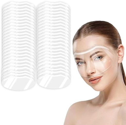 FENQURO 50 Pcs visiere de protection, Boucliers de Douche, Transparent Shield Masques Faciaux pour la Coupe de Cheveux salon coiffure teinture de coiffure bouclier Masque Maquillage Protecteur