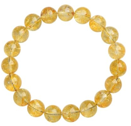 NAFEIMILUN Armschmuck Natürliche Gelbe Topas Runde Perlen Armband Lose Perlen Yoga Mutter Liebhaber Paar Schmuck