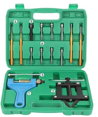 iDili Heavy Duty Chain Breaker Tool Set, High Carbon Steel Forged Link Press, Chain Riveter & Cutter for Harvester Chains