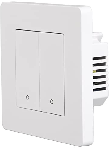 Denash Smart Dimm - 2 Gang -Lichtschaltertafel für die Timing Steuerung, die Freigabe von Geräten für IOS und PVC Material (WHITE)