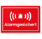 Komma Security Alarmgesichert Schild 30 x 20 cm - Achtung Vorsicht Alarmgesichert - Hinweis Hinweisschild Alarm - Haus Gebäude Objekt