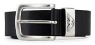Emporio Armani Leather Logo Herren Gürtel Schwarz