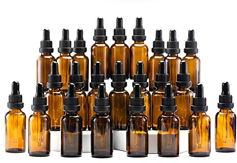 YIZHAO Flacon Compte Gouttes 30ml, Ambré Flacon Huile Essentielle Vide avec Pipette Verre, pour Huile Essentielle, Aromathérapie, Laboratoire, Massage, Cosmétique, Voyage - 24 Pcs
