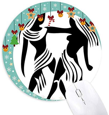 Sternbild Gemini Zodiac sign Mouse Pad Jingling Bell Round Rubber Mat