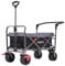 Arebos Bollerwagen faltbar | Transportkarre | Gerätewagen | Handwagen | Faltwagen | inkl. 2 Netztaschen | mit Vorderrad-Bremsen & Teleskopstange | klappbar | bis 100 kg Tragkraft | Grau
