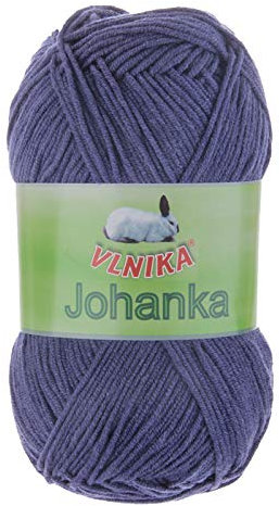 50g Strickgarn Johanka Strick-Wolle Handstrickgarn Klassikgarn Sommergarn Farbwahl, Farbe:104 dunkelblau