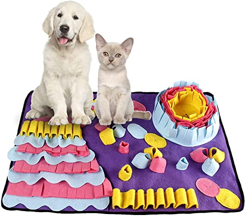 smatcamp Schnüffelteppich Hunde, Faltbar Hunde Schnüffelteppich Intelligenzspielzeug Schwierig, Waschbar Trainieren Schnüffeldecke Schnüffelmatte XL Suchteppich für Hunde Katze Haustier