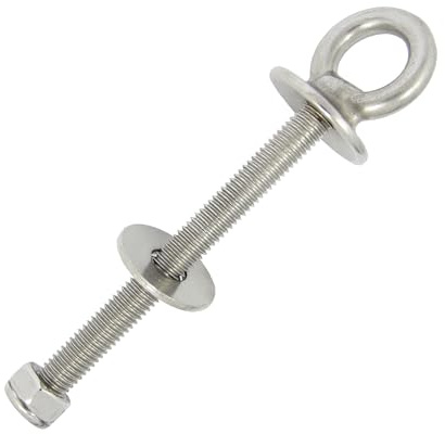 2 Stück Augbolzen mit Kragen und metrischem Gewinde M12 x 160 mm - Edelstahl V4A - Augenbolzen Ringbolzen Augenschraube Ösenschraube Ringschraube I DIOS24®