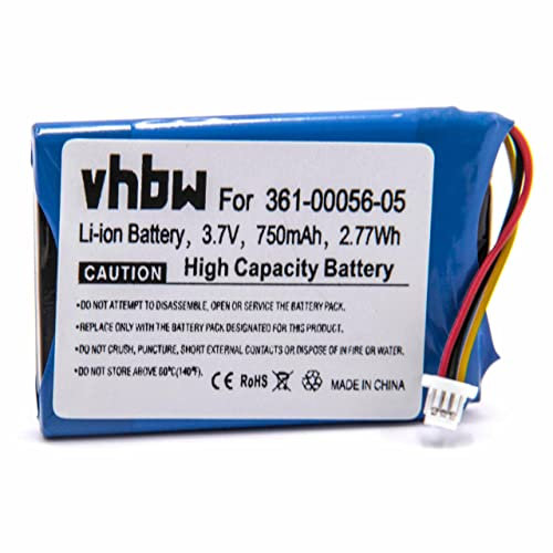 vhbw batteria sostituisce Garmin 361-00056-05, 361-00056-11 per navigatore GPS (750mAh, 3,7V, Li-Ion)