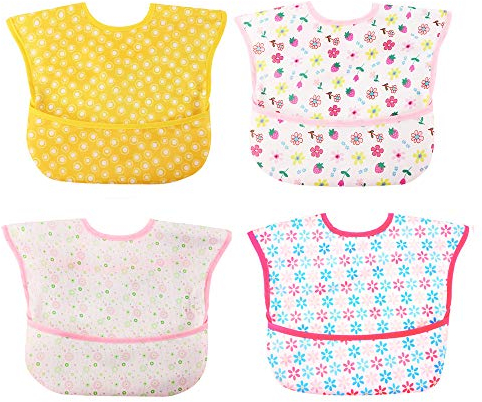 norinori Baby Lätzchen Wasserdicht 4er Pack mit Babylätzchen Kinder Lätzchen Passend für 6-24 Monate boys girls (Farbe2)