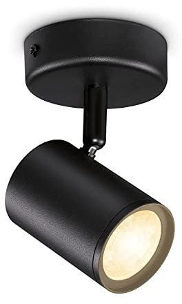 WiZ Tunable White Imageo 1er LED Spot, LED Leuchte mit warm- bis kaltweißem dimmbarem Licht, smarte Lichtsteuerung über WLAN per Stimme/App, schwarz