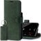 SURAZO Prestige Leather Case for Apple iPhone 13 Pro - RFID Wallet Flip Cover with 3 Card Slots & Cash Pocket - Secure Magnetic Closure & Kickstand - Real Leather Folio Bumper (Dark green)