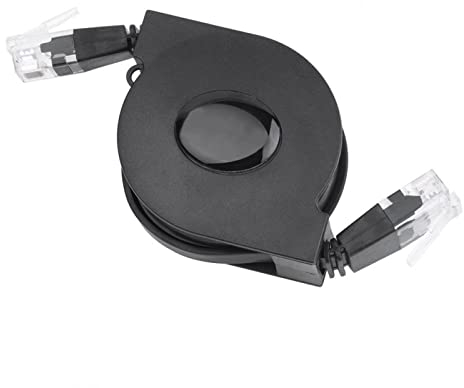 AYNEFY Câble LAN, 1m/2m Rétractable Réglable CAT6 RJ45 Cordon de Câble Réseau LAN pour la Connexion Entre Ordinateur et Routeurs, Commutateurs, Moedm(2 mètres)