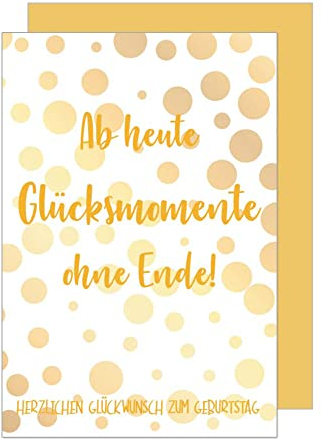 Edition Seidel Premium Geburtstagskarte mit Goldprägung und Umschlag. Glückwunschkarte Grusskarte Billet Geburtstag Happy Birthday Mann Frau einzelne eine Sprüche Karte Gold (G2898 SW022)