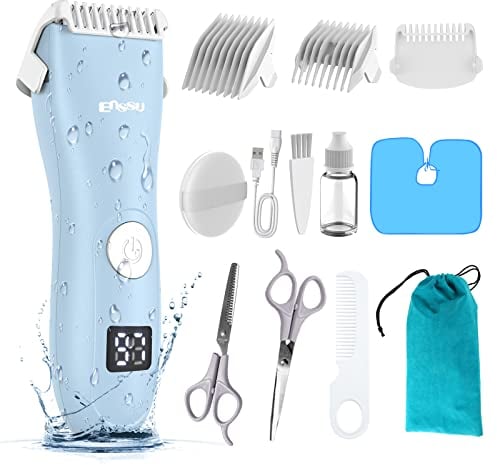 Baby Haarschneidemaschine Profi Leiser Haarschneider für Kinder und Kleinkinder, Wasserdicht & Wiederaufladbare Schnurlose Haarschneider mit LCD-Anzeige