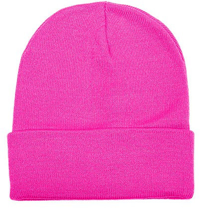Gelante Unisex Winter Beanie Strickmütze mit Bündchen, hot pink, Einheitsgr��e