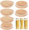 6Packs Bamboo Lids for Gu Pots, Bamboo Lids for Glass Jar with Silicone Sealing, Bamboo Lids Container Cover Reusable Airtight Glass Storage Lids for Drinking and Food Storag