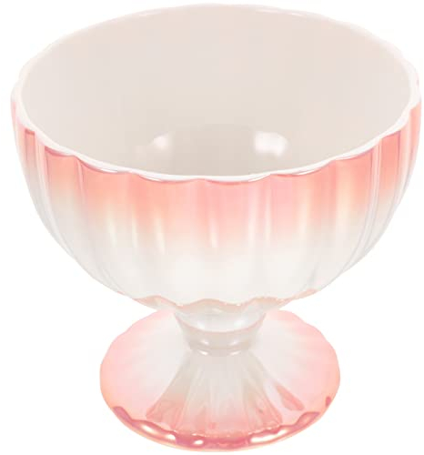 Eisschalen Keramik Eisbecher Tulpe Eisbecher Becher Fuß Dessertschalen Breite Mouth Puddingbecher Obst Parfait Becher für Eisbecher Milchshakes Trifle Ices Salat Terrarium