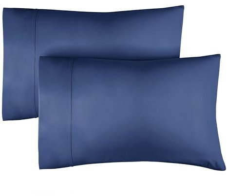 Kissenbezug 40x80 Marineblau - Kissenbezüge 40x80 2er Set - Kopfkissen 40x80 Bezug aus hochwertiger Mikrofaser - Weiche, Bequeme, maschinenwaschbare Kissenhülle - Kopfkissenbezug 40x80 2 Pack