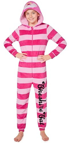 Disney Stitch Onesie Mädchen, Kuschelige Warm Einteiler Schlafanzug Kinder, Baby Yoda Geschenke für Mädchen Weihnachten (Rosa Cheshire Cat, 13-14 Jahre)