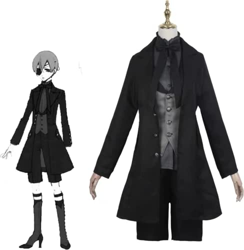 MIGUOO Anime Ciel Phantomhive Cosplay Outfit Halloween Costume Party Role Play Uniform (Suit,XL)