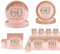 69Pcs Rose Gold 60th Birthday Party Tableware 16 Guests,60th Rose Gold Party Paper Plates Tablecloth Paper Cups and Napkins Tableware Set for Women Her Birthday Gifts Party Supplies Table Decorations