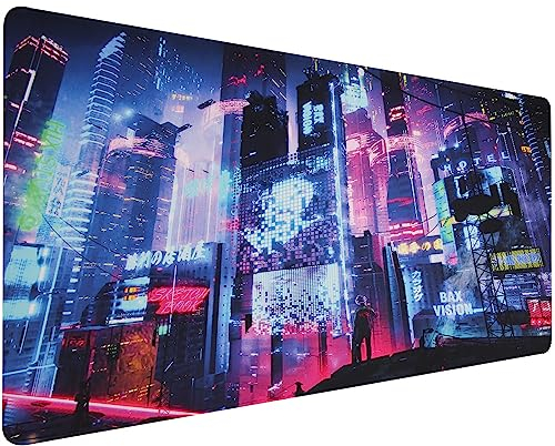 Xcosmic Gaming Mouse Mat XXL Mouse Mat(900 x 400 mm) Large Mouse & Keyboard Mouse Pad,Special Surface to Improves Precision and Speed Anime mauspad,Non-Slip Rubber Base Desk Mat(DE17-neon)
