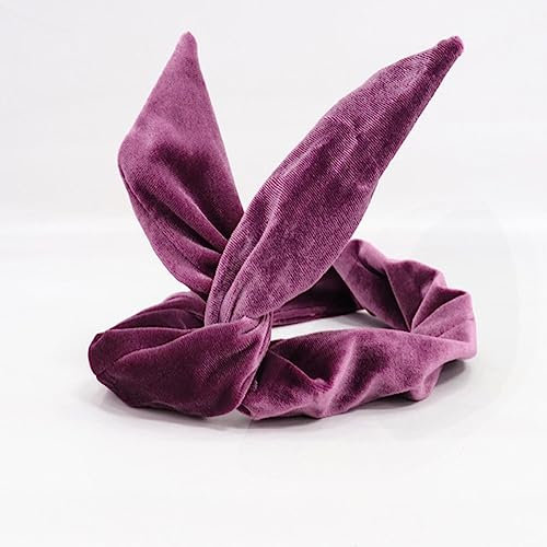 Morbido Velluto Avvolto Fasce per Capelli Fascia per Capelli Ragazze Orecchie di Coniglio Accessori per Capelli per Donna Scrunchy Fascia per Capelli-Fucsia
