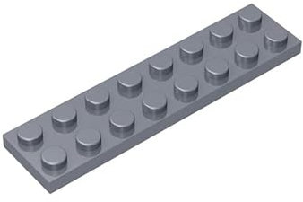Classic Building Plate 2x8, 50 Piece Light Silver Grey Bulk Plates, Compatible with Lego Parts and Pieces 3034, Compatible with All Major Brick Brands(Colour:Light Silver Grey)