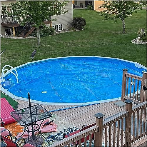 AviiSo Film Isolation Thermique Bâche de Piscine 400 microns Chauffe-Piscine Solaire/bâche Flottante, Couverture de Piscine Solaire Ronde pour Les piscines de Cadre de Spa de Bain à remous (Size : 9.